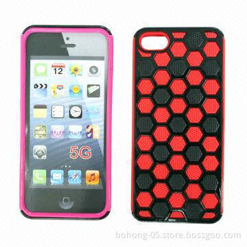 Combine Case for iPhone 5, Made of TPU and PC, Football Grain, Anti-dust Protection